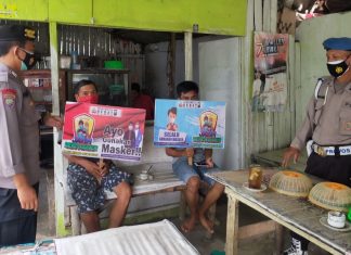 DALAM RANGKA MENCEGAH PENYEBARAN COVID-19, POLSEK JATIROGO POLRES TUBAN MELAKSANAKAN GIAT YUSTISI PENDISIPLINAN PROTOKOL KESEHATAN